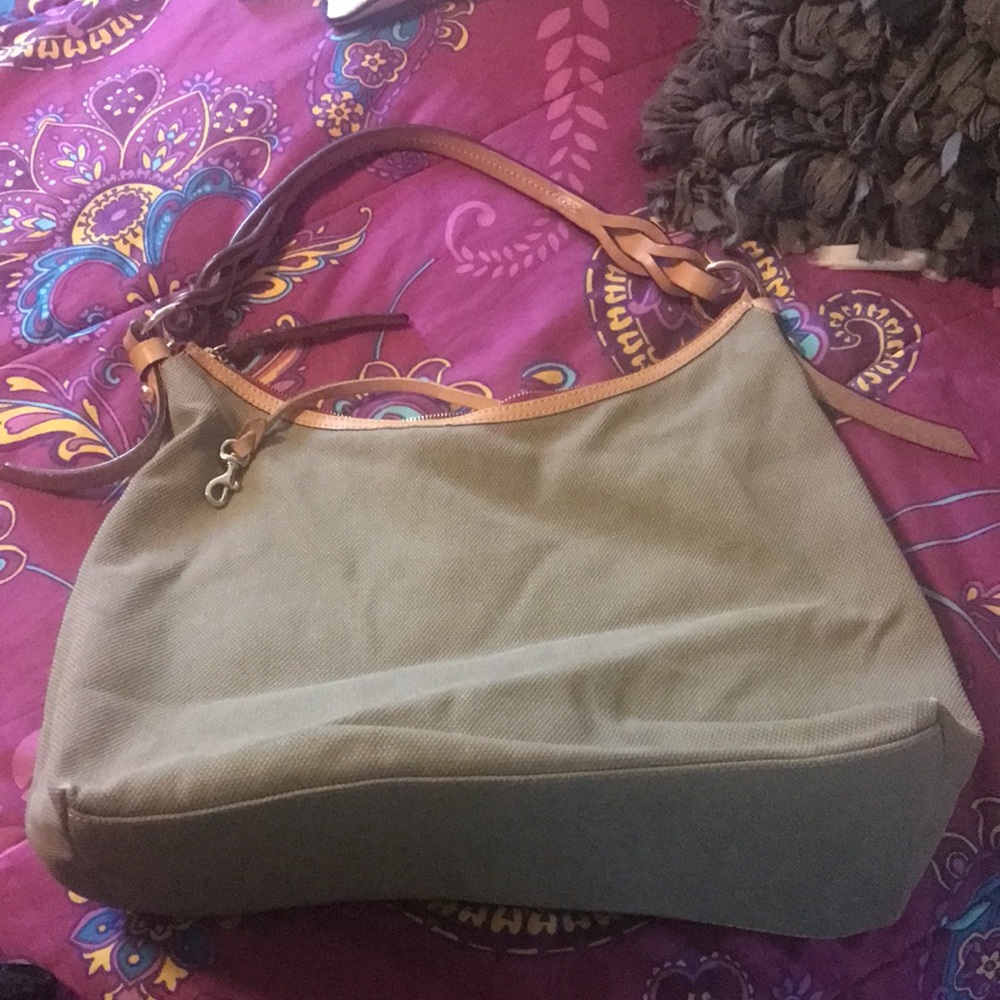 Dooney & Bourke Florentine Vacchetta 2 Pocket Canvas Bag. 💕 - Picture 2 of 4